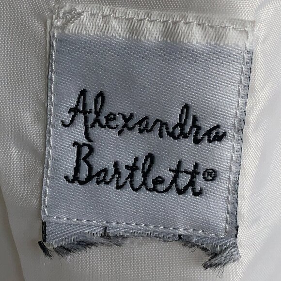 ALEXANDRA BARTLETT White Ruffle Skirt Probably Linen Fully Lined Zip Women’s L - Picture 8 of 16